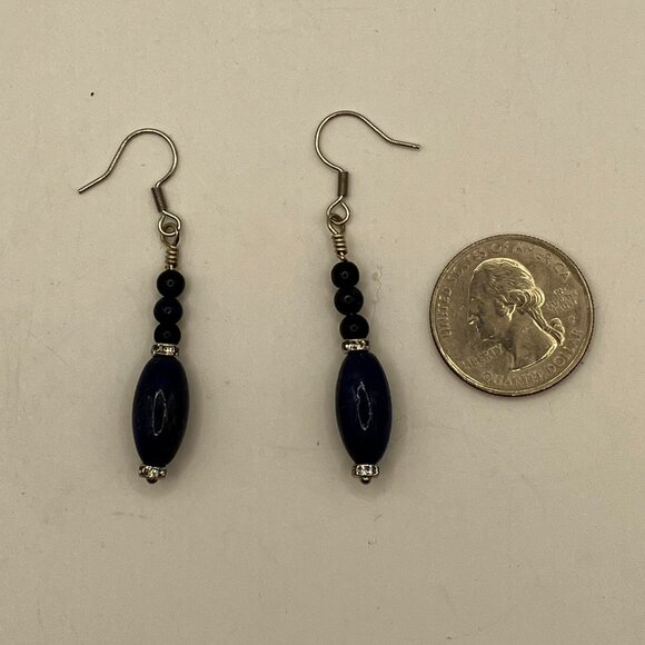 LAPIS Lazuli Teardrop Necklace Genuine Gemstones 20 inches + matching earrings - Picture 11 of 11